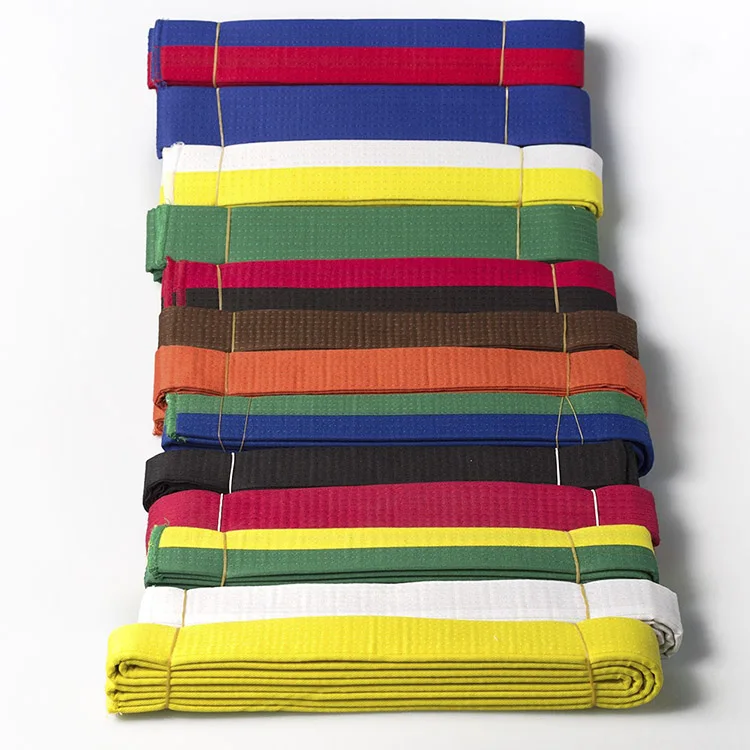 Cheap taekwondo karate judo 100% cotton color belt/ martial arts training equipment