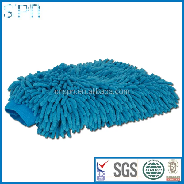 Cleaning glove with middle finger terry cloth microfiber car wash mitt