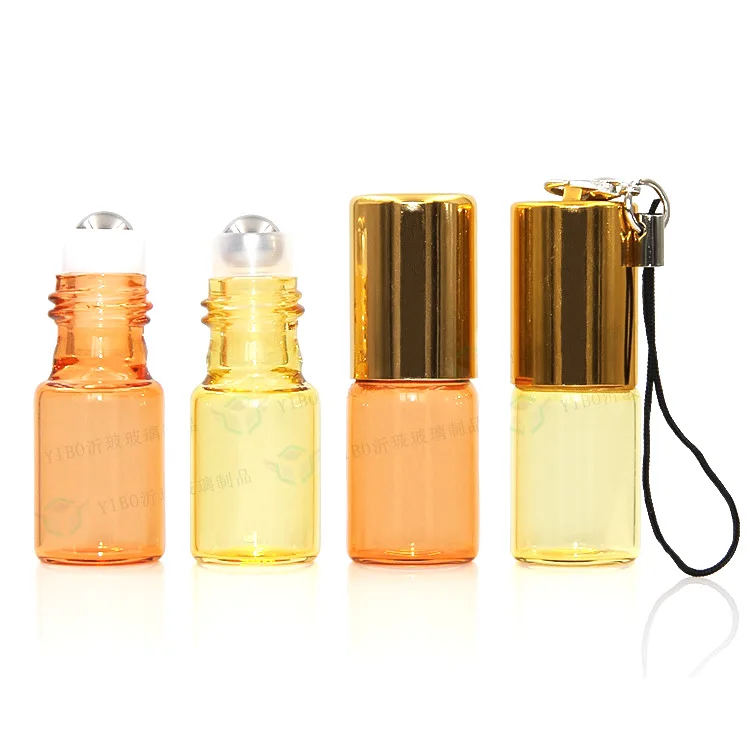 1-5ML colorful glass essential oil bottle with roller ball