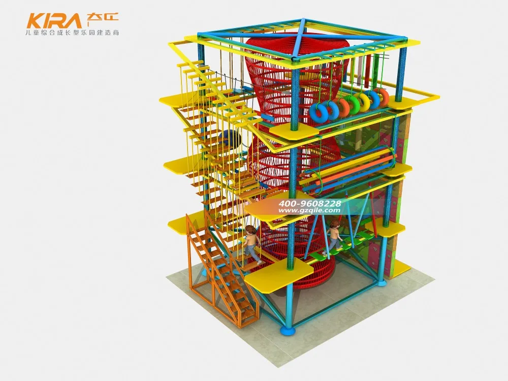 Kids Indoor Playground Ropes Course High Quality Rope Course Obstacle Course For Sale