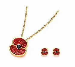 2018 Fashion Jewellery Rhinestone Poppy Earring Necklace Jewelry Set Women Studded Flower Stud And Necklace Jewellery