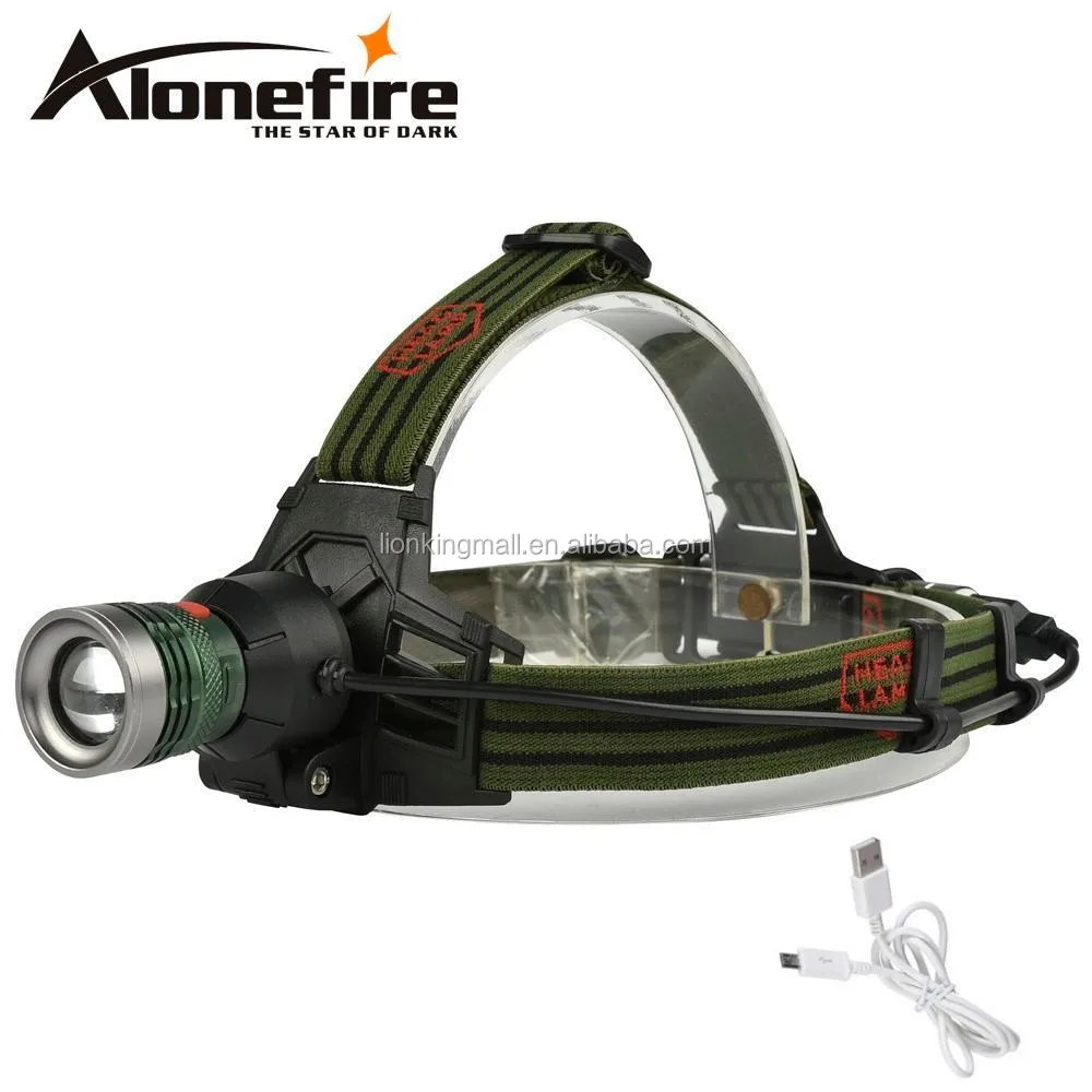 AloneFire HP28 XPE LED Removable Usb headlamp Built-in lithium battery Flashlight headlight Outdoor Camping Fishing torch light
