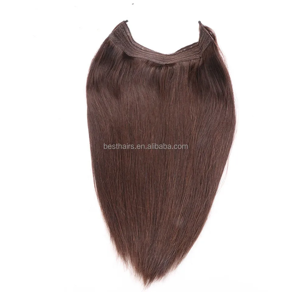 Invisible Wire Headband Hair Extensions 100g Unprocessed Brazilian Virgin Straight Human Hair Piece Fish In Hair Weave