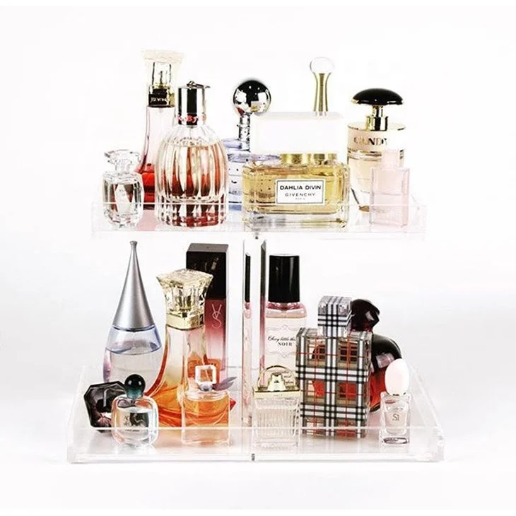 2 Tier clear acrylic perfume display rack/perfume display shelf