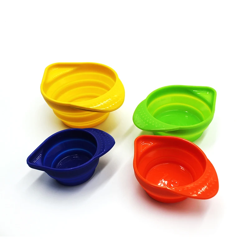 High Quality Food Grade Heart Shaped Collapsible Stackable Silicone Measuring Cups (60826857058)