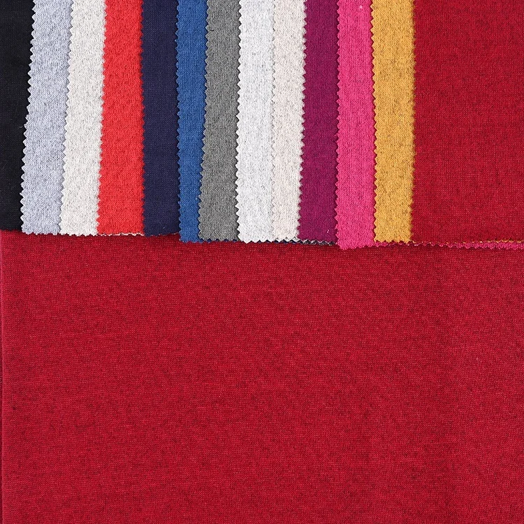 
Polyester imitated cashmere brushed hacci stretch knit fabric for garment 