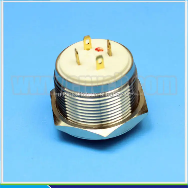 2208 Stainless Steel LED Backlit Blacken Push Button 22mm Waterproof Push Button Switch 12V