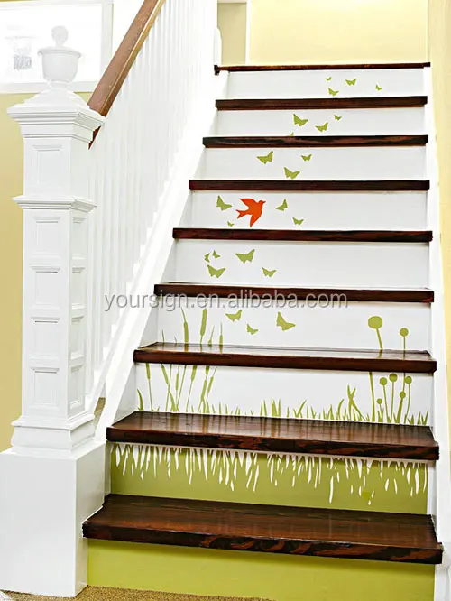 Custom stair risers photo mural decals  wall paper printing