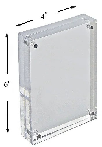 Factory Supply Desktop Clear Acrylic Magnetic  Photo Frame