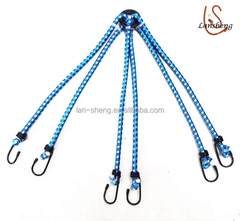 8mm 9mm 10mm elastic bungee rope with metal hook