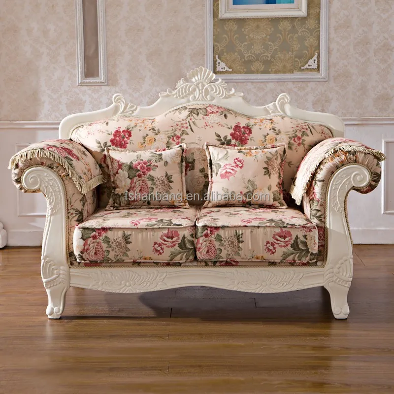 Королевский французский провинциальный ткань мягкая деревянная гостиная диван мебельный гарнитур