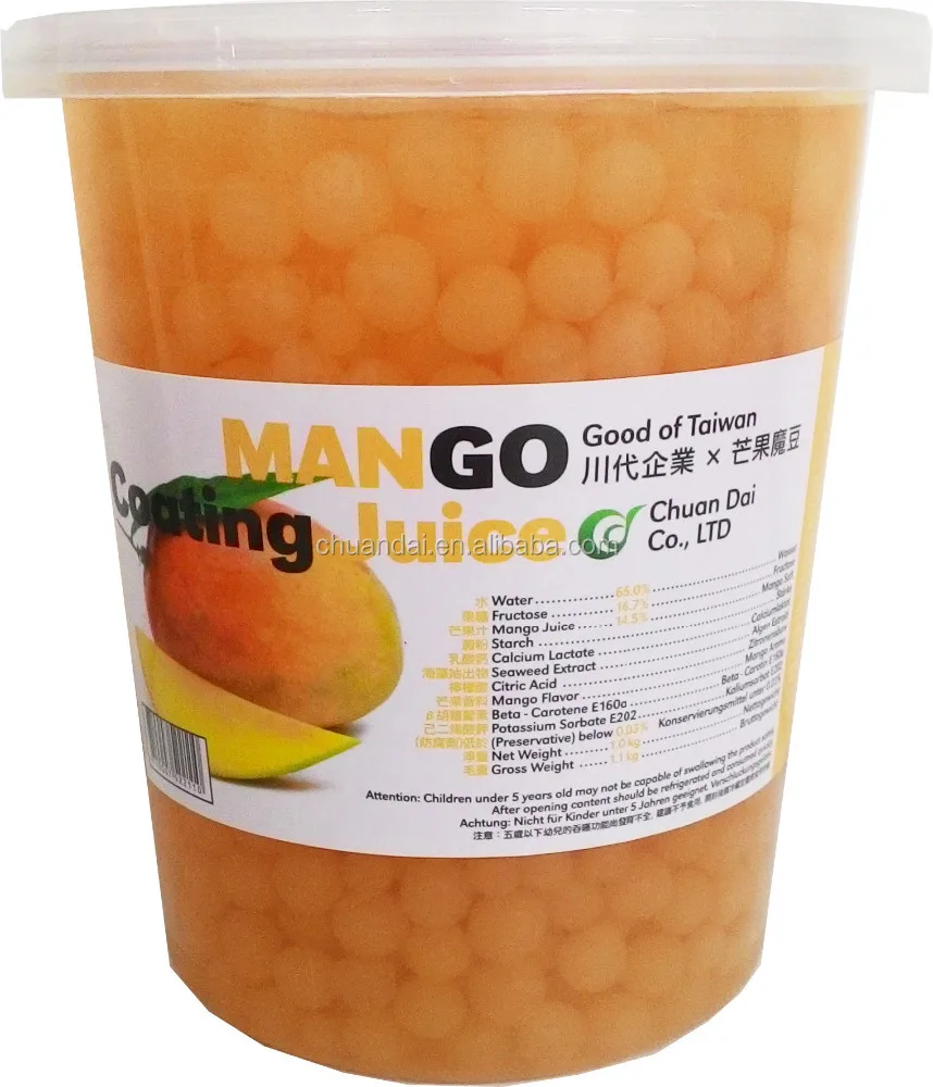 
 Покрытие манго для сока boba 1 кг в упаковке  