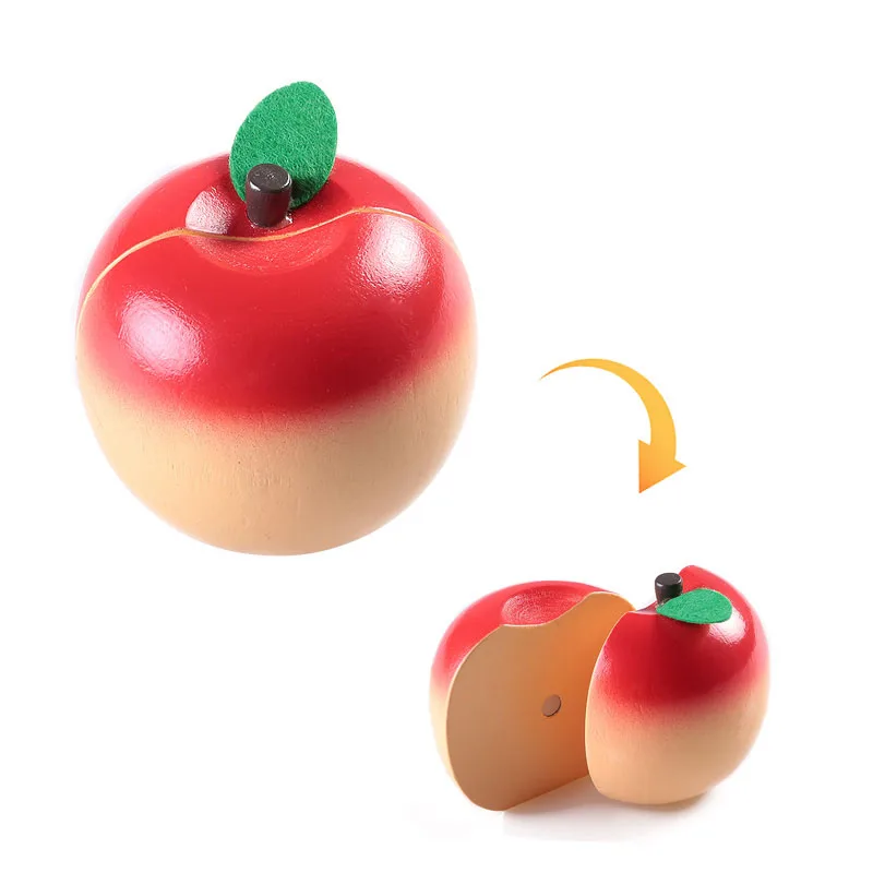 Children Early Learning Kitchen toys wooden fruits set for kids pretend playing