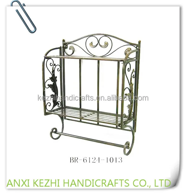 
LC-84049 Bathroom wrought iron metal floor standing towel rack 