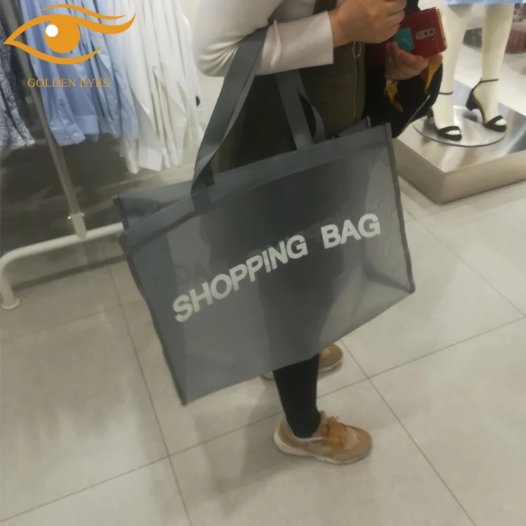 Eco reusable gym nylon mesh shopping bag grocery bag luxury nylon shopping bag