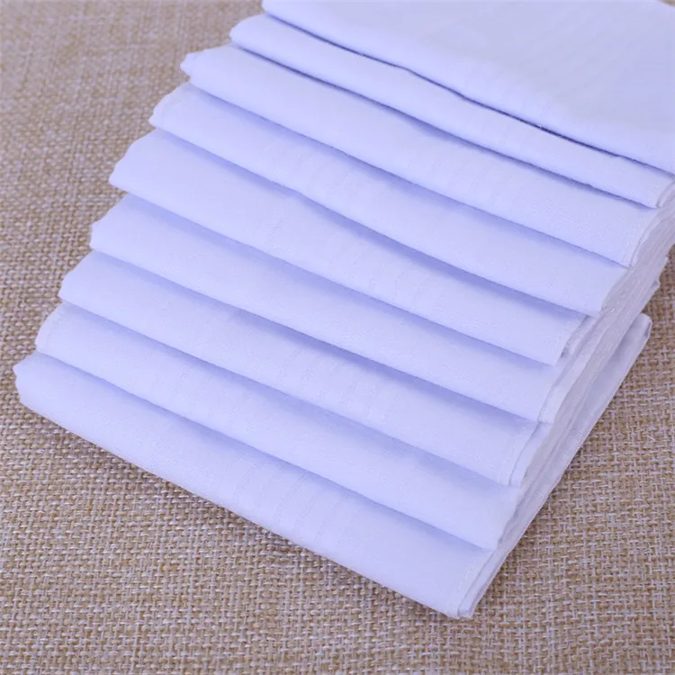 
New fashion good quality cotton handkerchief cheap soft white handkerchief for men 