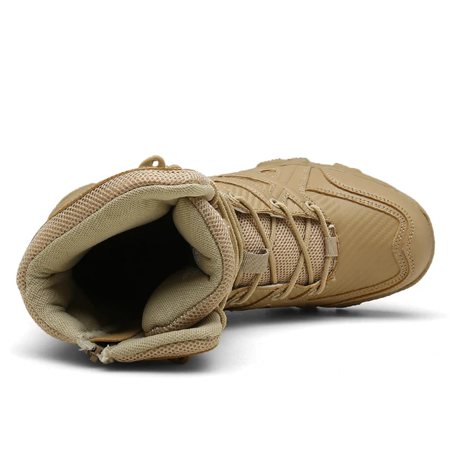 
Men Army Tactical Outdoor Sports Camping waterproof Hiking Work Combat German Military Boot High Top Desert Leather Shoes 