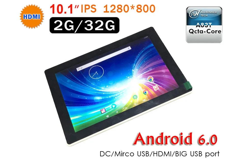 Allwinner A83T 10.1 дюймов IPS Окта основные tablet pc 2 + 32 ГБ большой батареи планшетный пк
