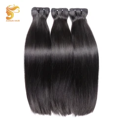 2019 Hot Sale Top Grade Double Drawn Peruvian Virgin Human Hair  Fumi Bone Straight Weft  Natural Color