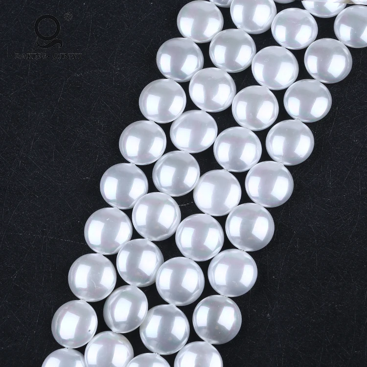 Wholesale Natural White Round South Sea Shell Beads for Jewelry Making