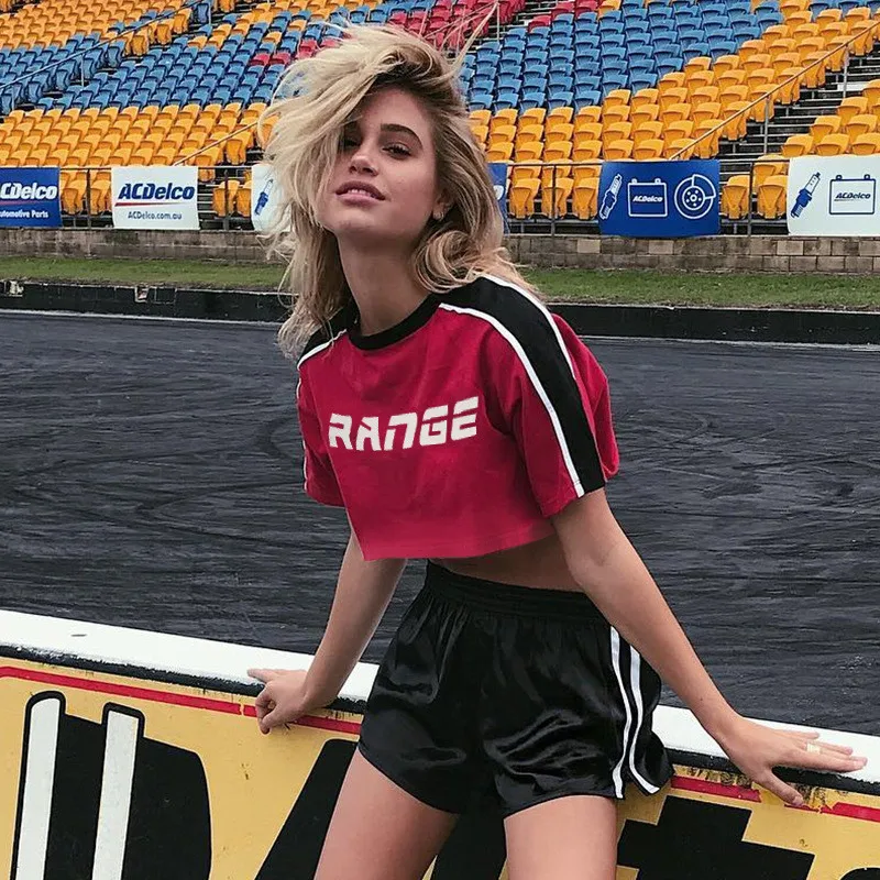 Hip Hop Dancer Short T Shirt Sexy Night Club Wear Jazz Dance Short Sleeve Ladies Sport Tops