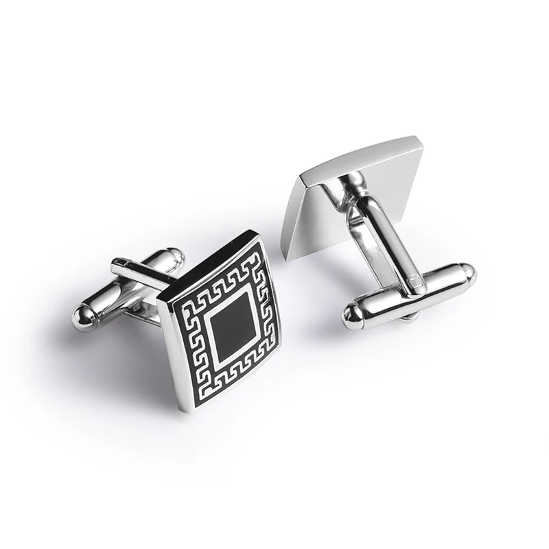 Французские мужские запонки для рубашки, изысканные металлические запонки с эмалью по индивидуальному заказу