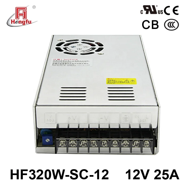 12V 25A Hengfu HF320W-SC-12 SMPS single output AC DC UL CE CB PFC switching power supply