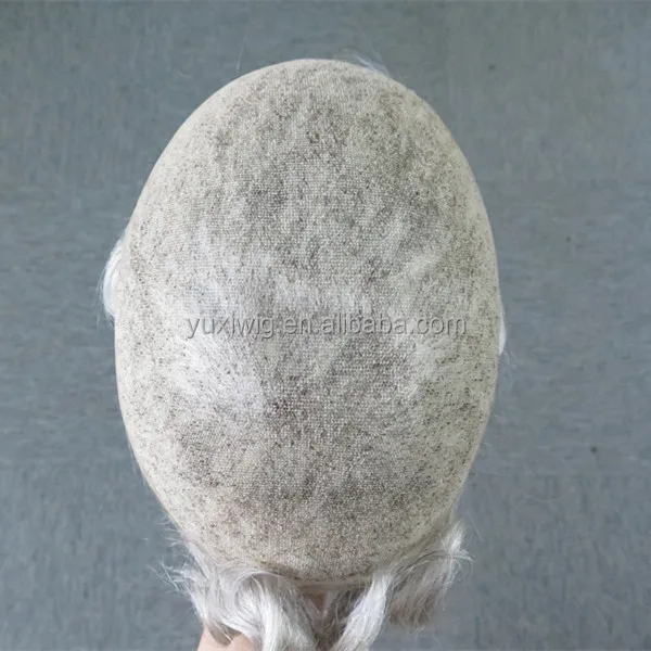 Stock toupee, swiss lace mens toupee 1b# mix 80% Grey hair color. fast shipping.