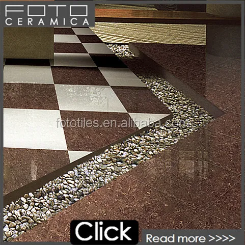 Dark brown crystal double loading glossy vitrified porcelain floor jaguar tile