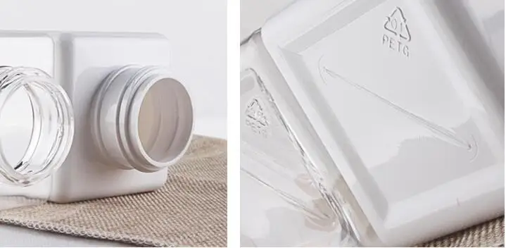 250ml square PETG  shamoo bottle with plastic foam pump