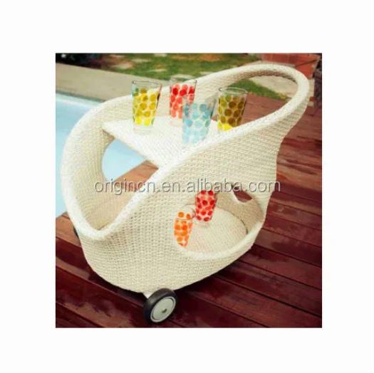 Оптовая продажа, вилла, стол для напитков на улице, мебель, современный бассейн, полиэтиленовый ротанговый корзина для еды