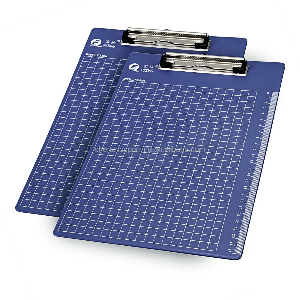 
China alibaba superior quality custom plastic A4 file paper clip writing board document clipboard with sliding ruler 