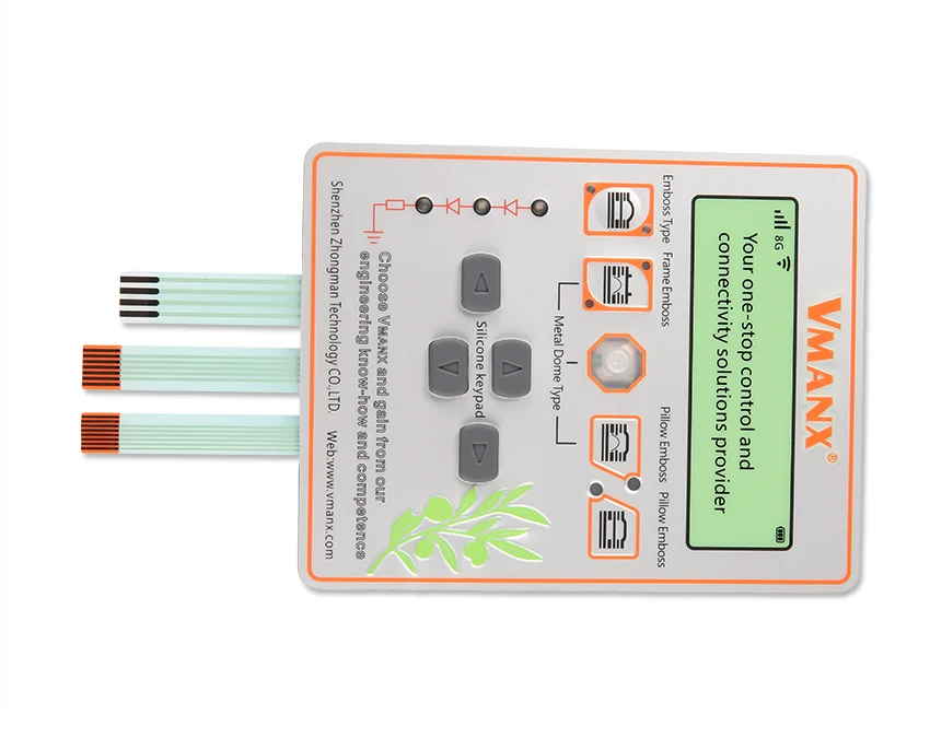 Выбитый Дизайн Силиконовой Резины Мембранный переключатель