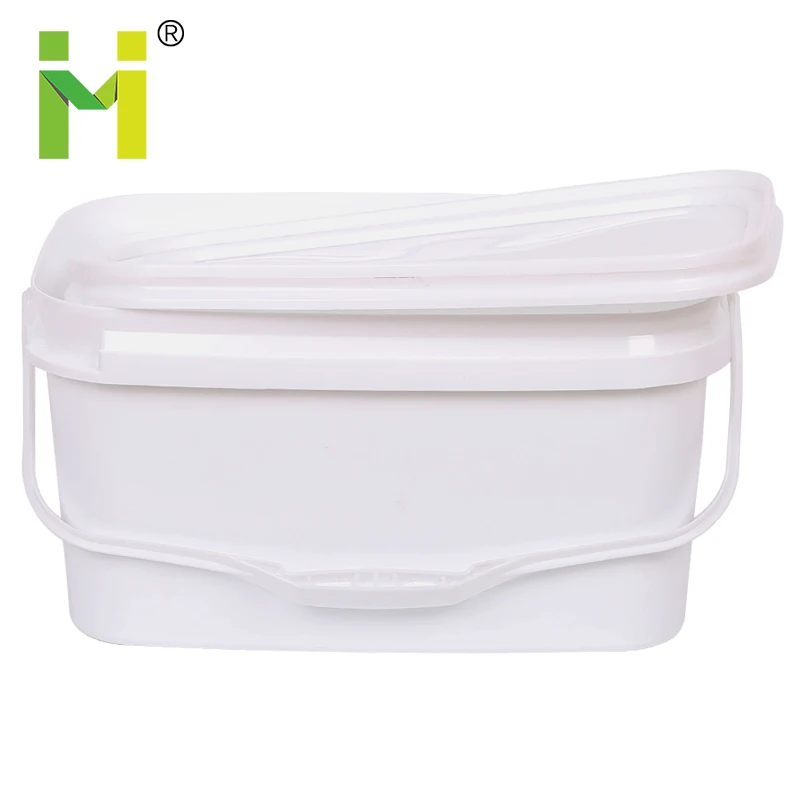 3 gallon clear plastic rectangular bucket with metal handle 3l