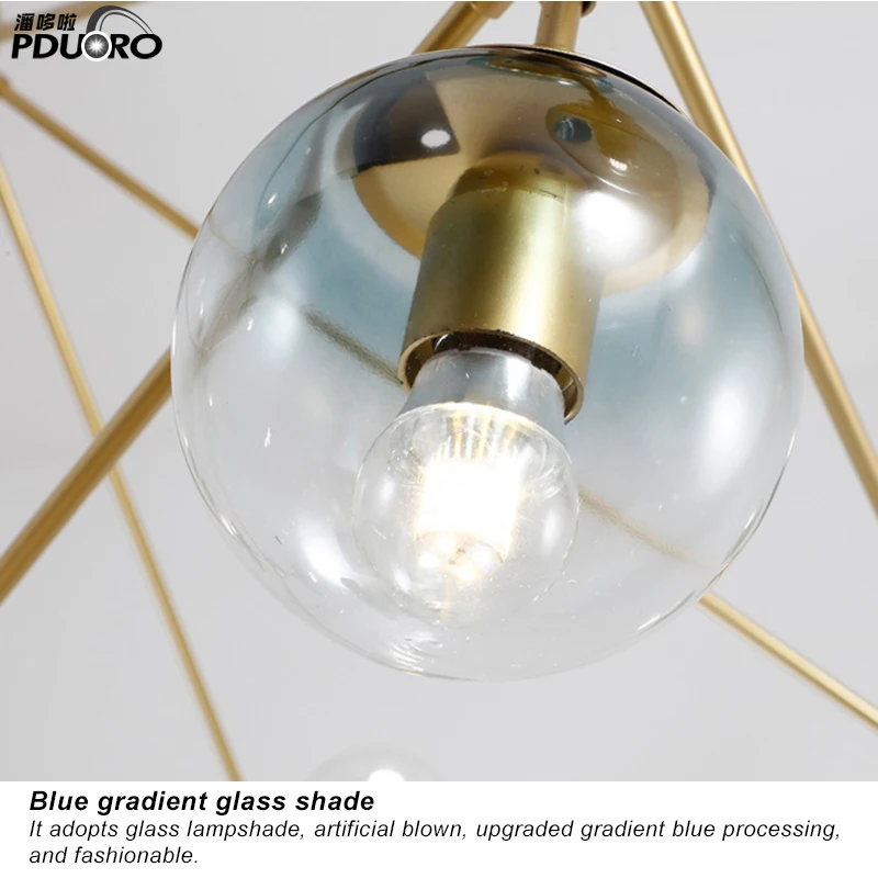 China manufacturer factory supplier fancy glass ball e27 bulb pendants lamp modern chandelier light