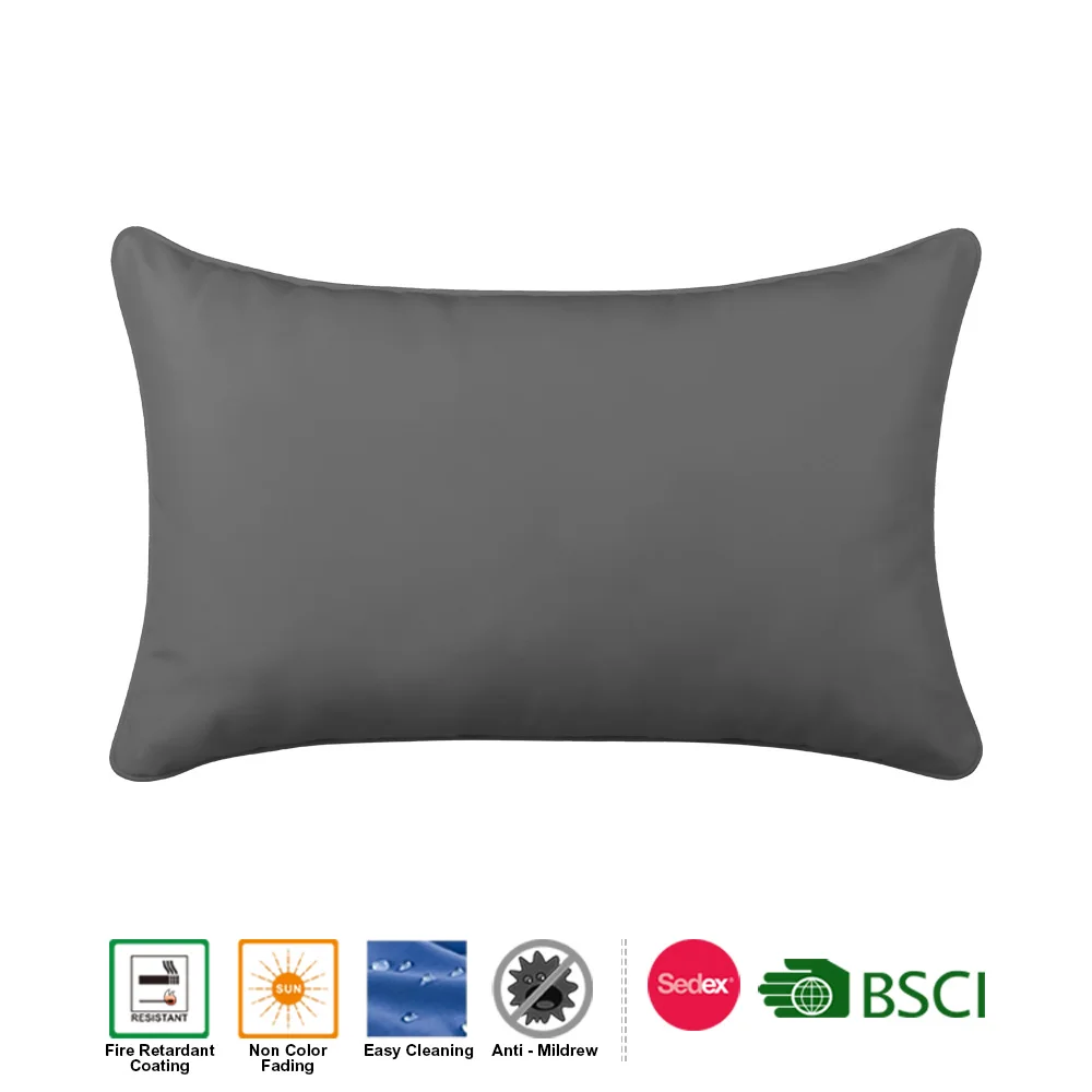 Pillow perfect outdoor Single piped rectangular throw pillow