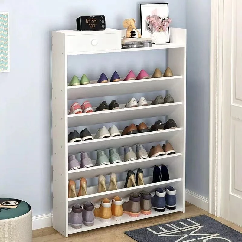 Home Furniture Customization Simple Portable Wood Slant  Plate Designs Shoe Rack for Bedroom
