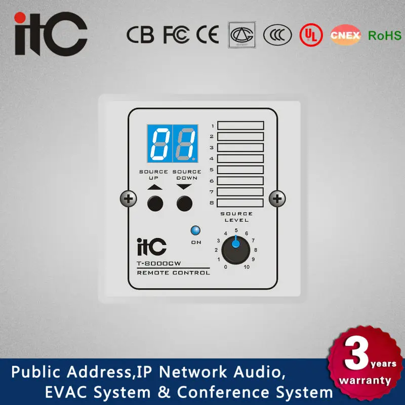 
ITC T-8000 Series Audio Remote Volume Control for PA System 