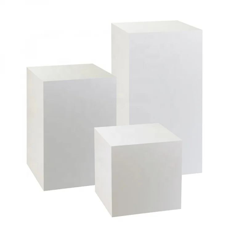 custom acrylic pedestal stand/White Acrylic Pedestal Plinth Display/acrylic plinths for wholesale