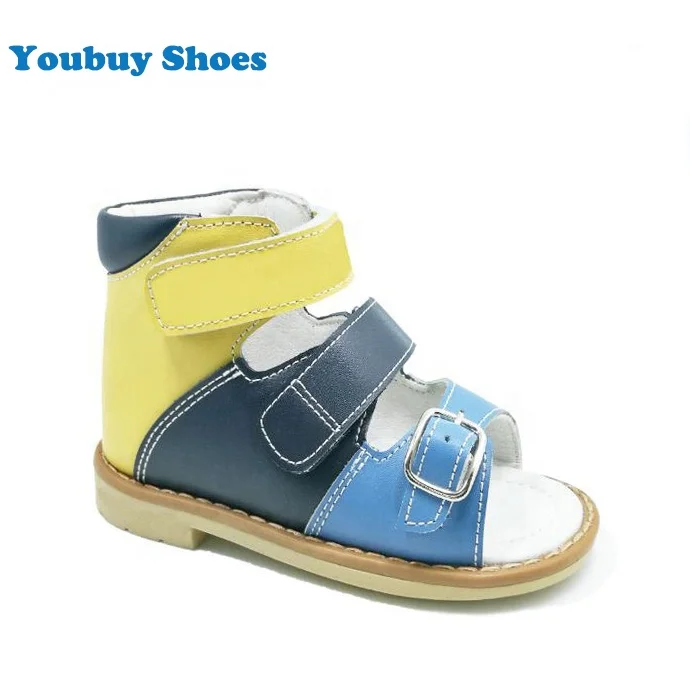Европейский стиль, оптовая продажа, детская ортопедическая обувь с поддержкой свода стопы, детские кожаные сандалии