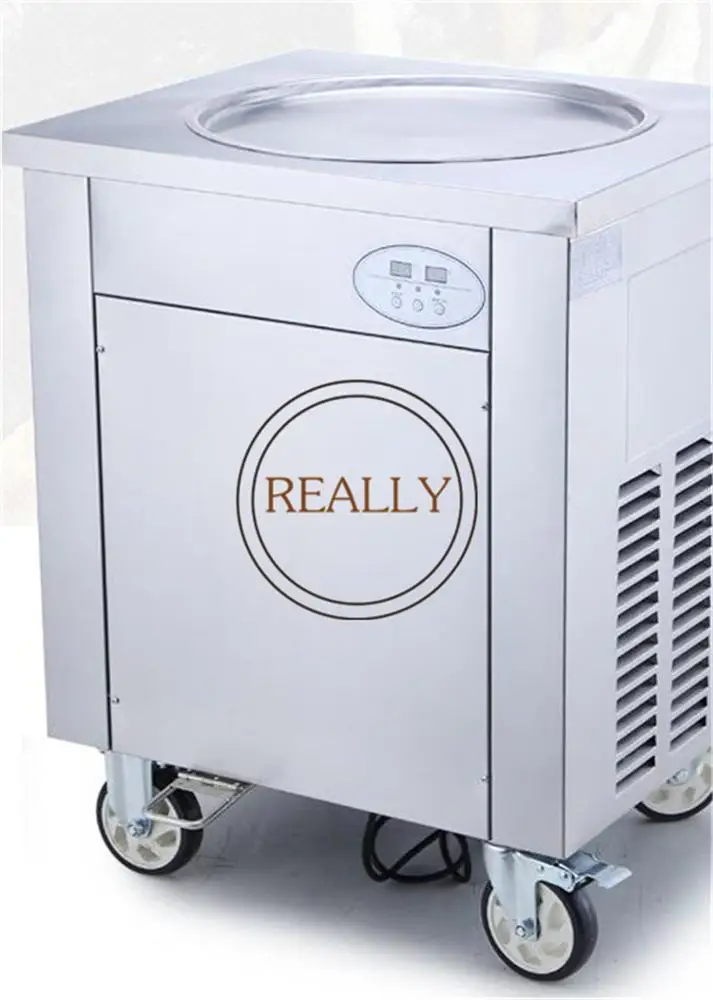 
Hot Sale Automatic Fried Ice Cream Machine Instant Single Mini Fruit Round Pan Rolls Machine 