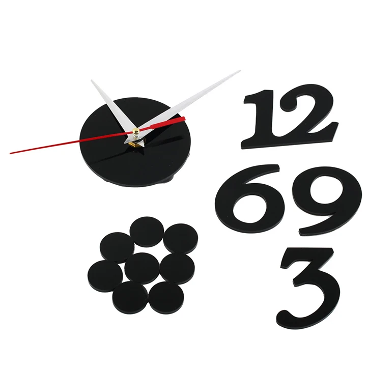 DIY Self Adhesive Room Interior Decoration Digit Dot Number Digital Wall Clock Timer