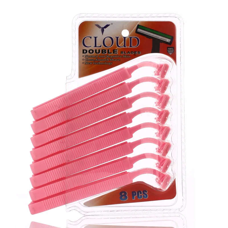 
Twin Blade Rubber Grip Razors Rubber Disposable Razor with Lubricating Strips for Men and Women 