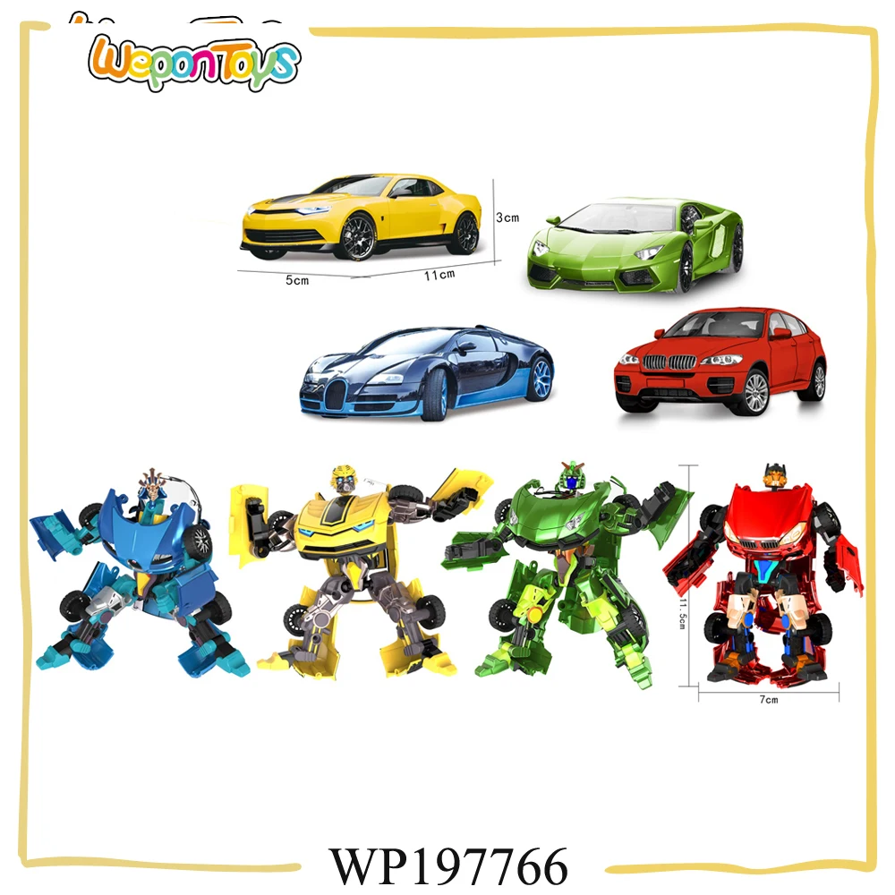 wholesale intelligent collision transform robot with music and light mini metal transform robot car