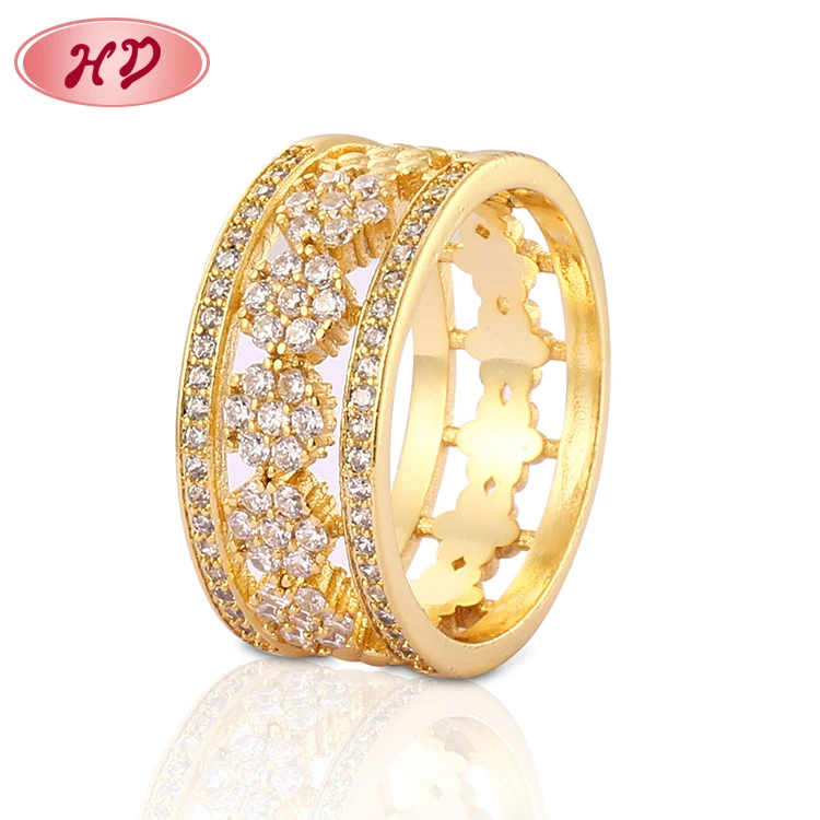 Chinese Style 18K Diamond Gold Finger Ring Rings Design For Women With Price