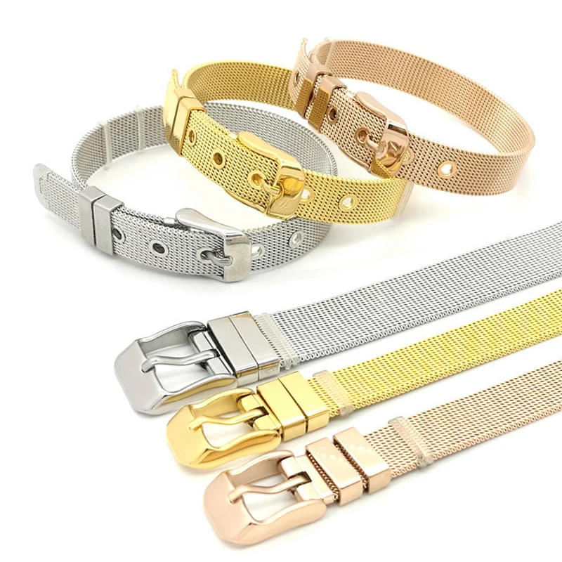New Product Ideas 2021 Stainless Steel 10mm Slide Charm Mesh Bracelet For Women