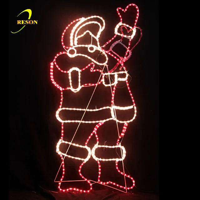 2D Santa Claus Motif Christmas Street Light