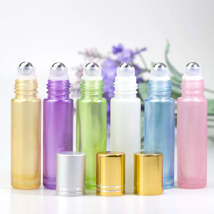 
Colorful Essential Oil Glass Bottle With Stainless Steel And Glass Roller Ball Bottle 