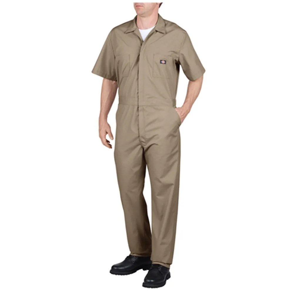 Мужская футболка с коротким рукавом комбинезон с эластичной резинкой на талии, с молнией спереди карго