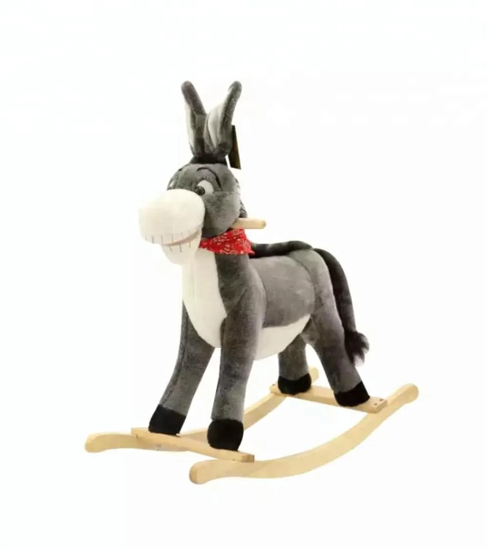 wholesales plush rocking donkey shape with moving ear and donkey sound